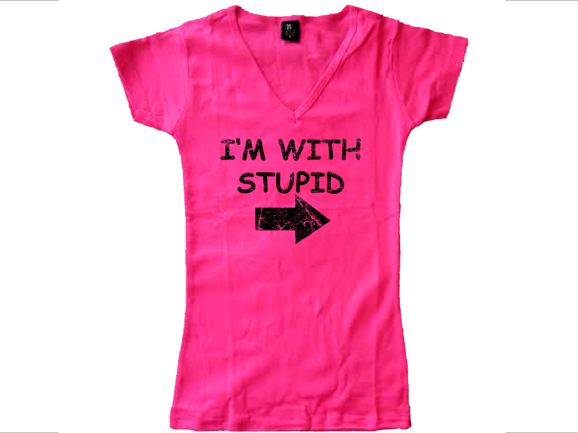 I'm w stupid funny women/teens pink t-shirt